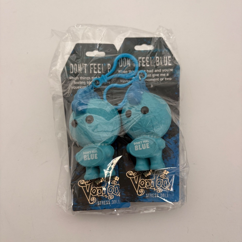 Watchover Voodoo Dont Feel Blue Stress Doll Keychain Set of 2 Blue Mohawk Mascot